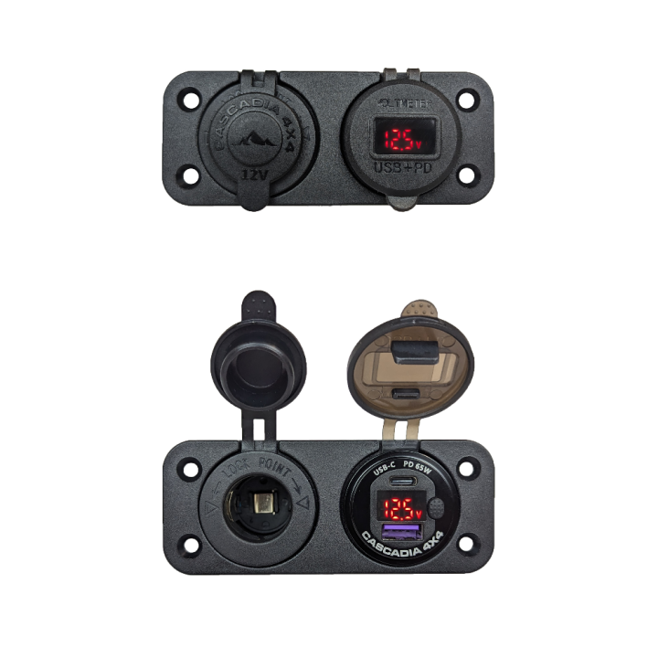 Cascadia 4x4 CHF300 — 12V Accessory Kit for VSS System™ 2.0, USB-C 65 W, USB-A and 12V socket