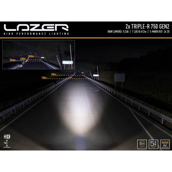 Kit of two LAZER TRIPLE-R 750 (Gen2) with factory grille mounting system - Toyota Hilux GR Sport (2022 - 2024) - view 9