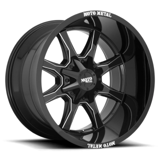 Moto Metal MO970 alloy wheel Gloss Black With Milled Spoke & Moto Metal On Lip 10.0x20 ET12 5x139.7
