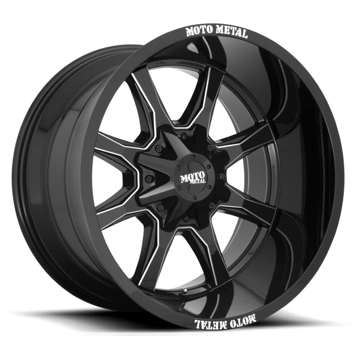 Moto Metal MO970 alloy wheel Gloss Black With Milled Spoke & Moto Metal On Lip 10.0x20 ET12 5x139.7