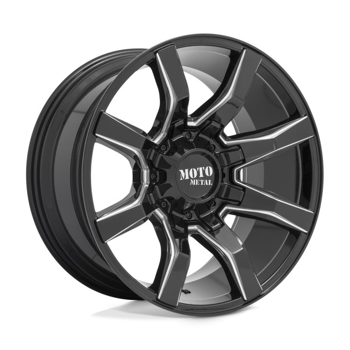 Moto Metal SPIDER alloy wheel Gloss Black Milled 12.0x22 ET-44 8x165.1