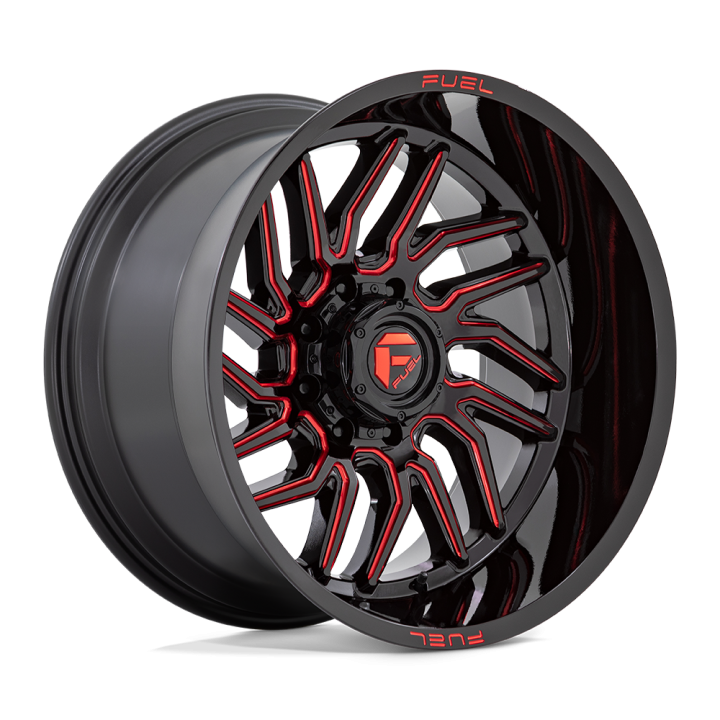 Fuel HURRICANE alloy wheel Gloss Black Milled Red Tint 12.0x22 ET-44 8x165.1