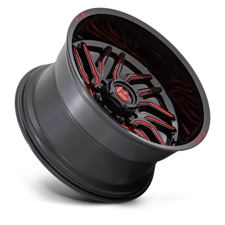 Fuel HURRICANE alloy wheel Gloss Black Milled Red Tint 12.0x22 ET-44 8x165.1 - view 3