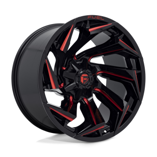 Fuel REACTION alloy wheel Gloss Black Milled With Red Tint 12.0x22 ET-44 8x165.1