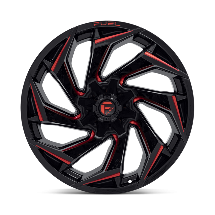 Fuel REACTION alloy wheel Gloss Black Milled With Red Tint 12.0x22 ET-44 8x165.1 - view 2