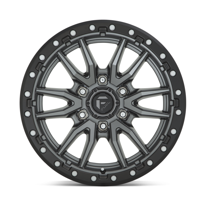 Fuel REBEL alloy wheel Matte Gun Metal Black Bead Ring 12.0x22 ET-44 8x165.1 - view 2