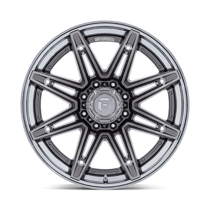 Fuel BRAWL alloy wheel Platinum With Chrome Lip 12.0x24 ET-44 8x165.1 - view 3
