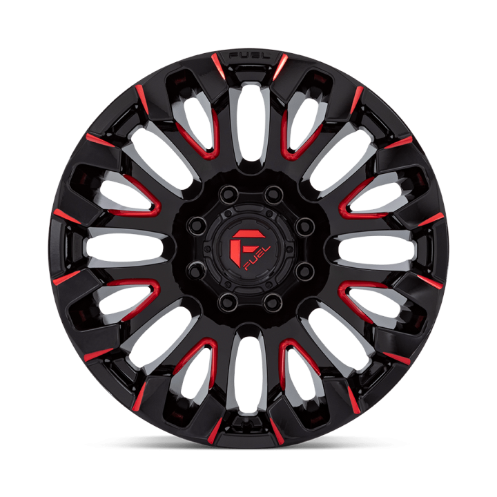Fuel QUAKE alloy wheel Gloss Black Milled Red Tint 9.0x20 ET1 8x180 - view 2