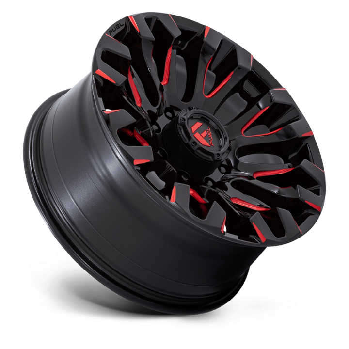 Fuel QUAKE alloy wheel Gloss Black Milled Red Tint 9.0x20 ET1 8x180 - view 3