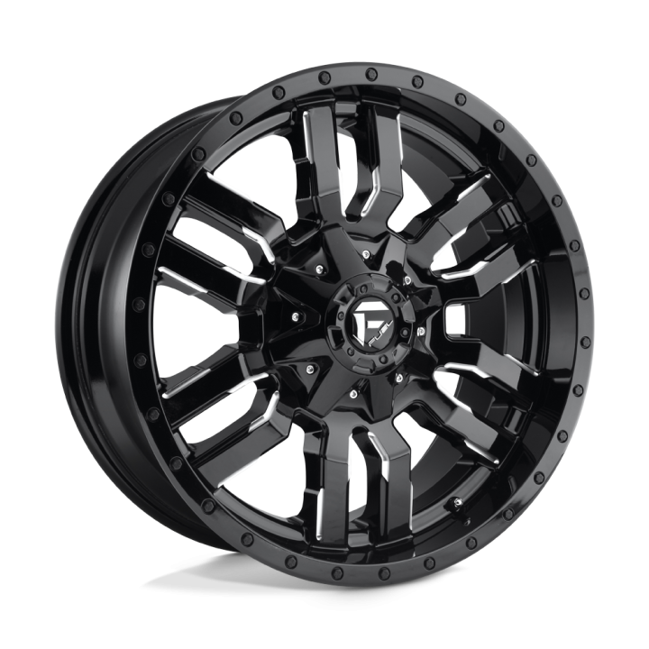 Fuel SLEDGE alloy wheel Gloss Black Milled 9.0x18 ET1 8x180