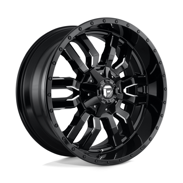 Fuel SLEDGE alloy wheel Gloss Black Milled 10.0x22 ET10 8x180