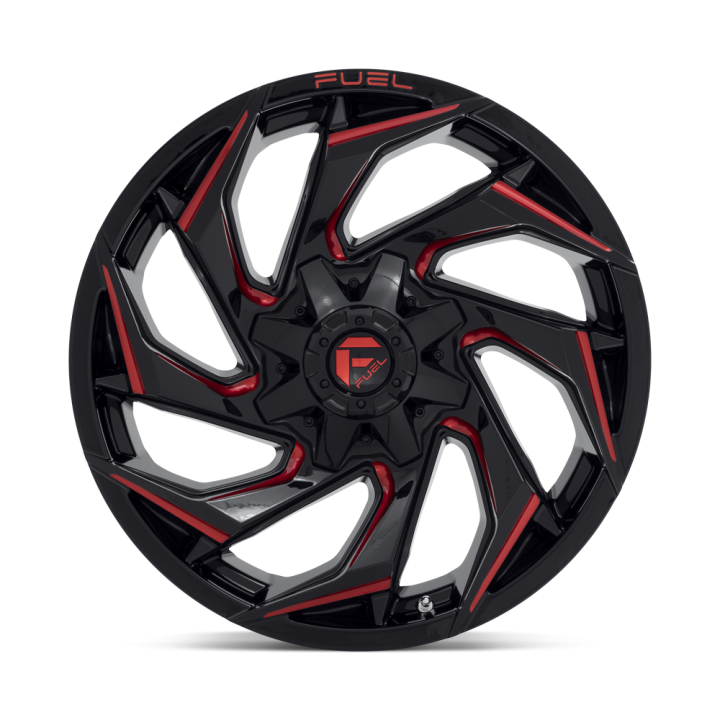 Fuel D755 REACTION alloy wheel Gloss Black Milled W/ Red Tint 9.0x20 ET20 8x180 - view 2