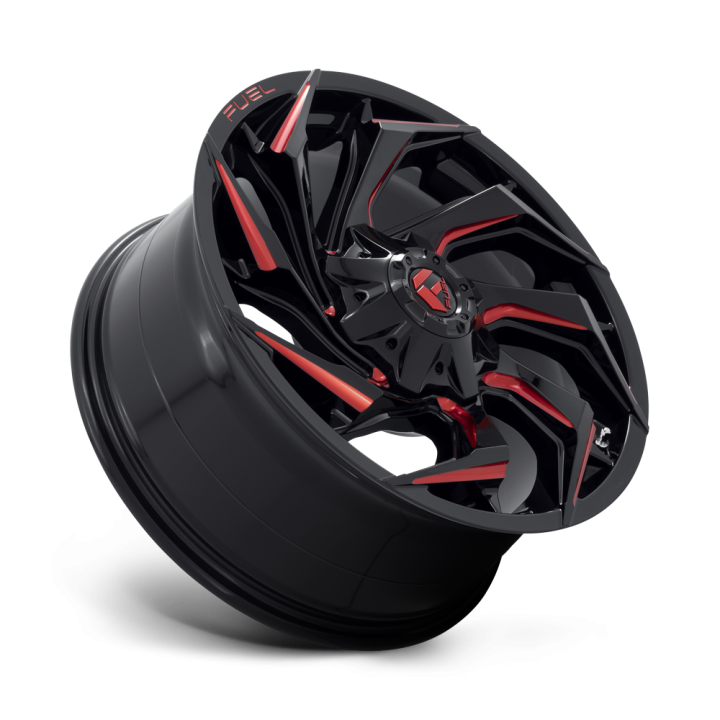 Fuel D755 REACTION alloy wheel Gloss Black Milled W/ Red Tint 9.0x20 ET20 8x180 - view 3