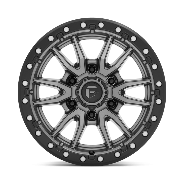 Fuel REBEL alloy wheel Matte Gun Metal Black Bead Ring 8.0x16 ET1 6x139.7 - view 2