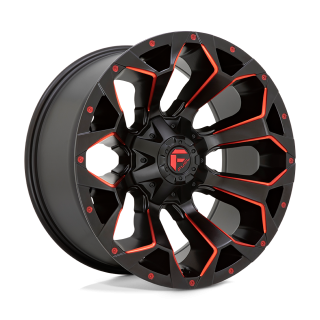 Fuel ASSAULT alloy wheel Matte Black Red Milled 9.0x17 ET2 6x139.7