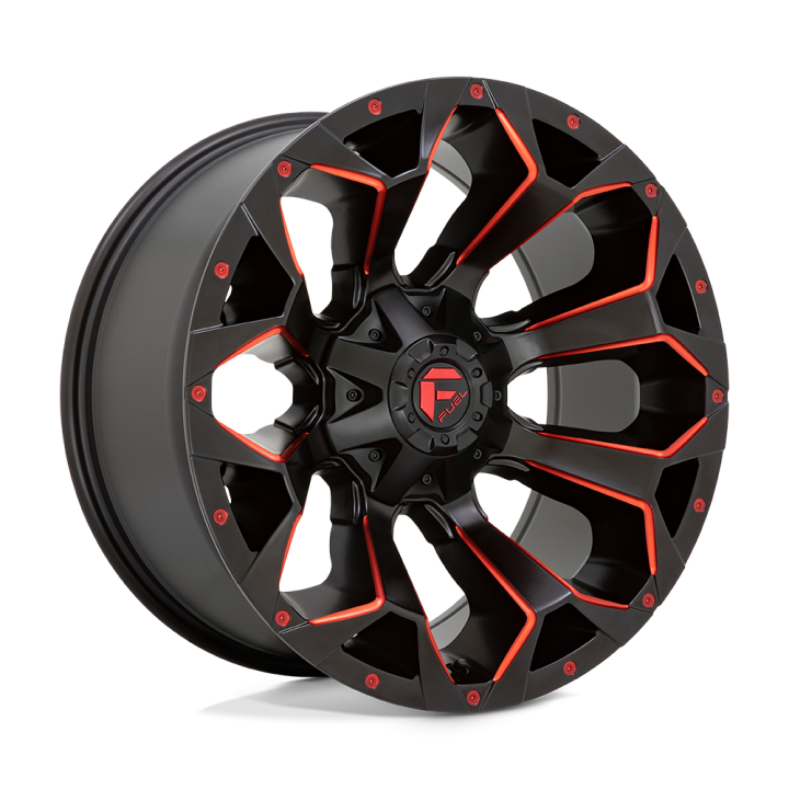 Fuel ASSAULT alloy wheel Matte Black Red Milled 9.0x17 ET2 6x139.7
