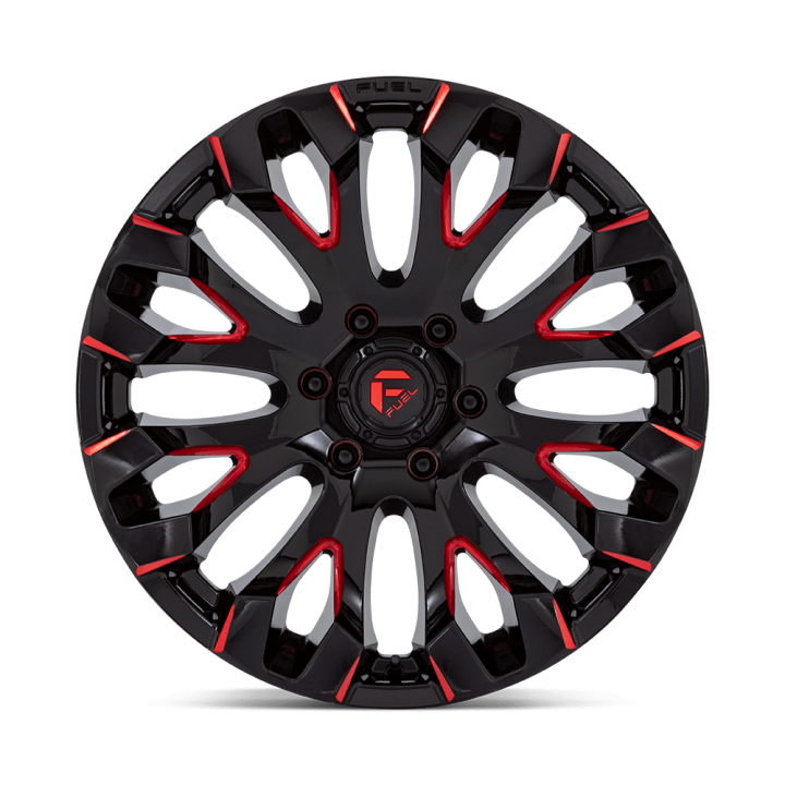 Fuel QUAKE alloy wheel Gloss Black Milled Red Tint 9.0x20 ET1 6x135 - view 2