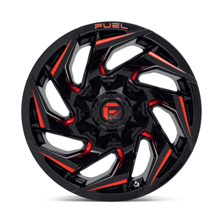 Fuel REACTION alloy wheel Gloss Black Milled With Red Tint 9.0x17 ET1 6x139.7 - view 3