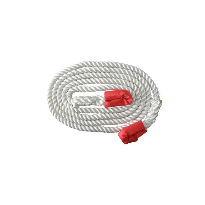32 mm kinetic rope coiled, light braid with spliced eyes in red sleeves