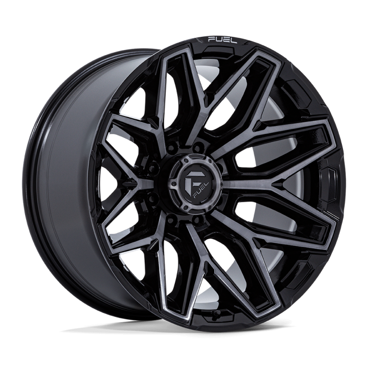 Fuel FLUX alloy wheel Gloss Black Brush Fc Gray Ddt 10.0x22 ET-18 8x165.1