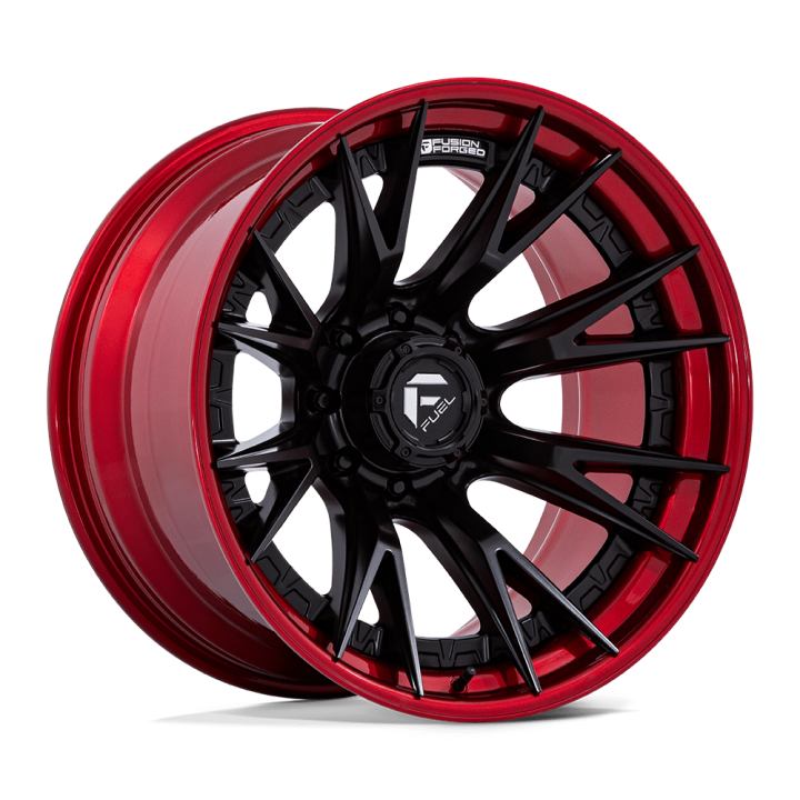Fuel FC402 CATALYST alloy wheel Matte Black W/ Candy Red Lip 10.0x22 ET-18 8x165.1