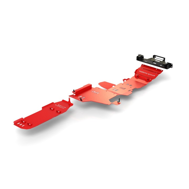 OFFROAD Package Skid Plates and Winch Plate Toyota Hilux IX Travo 2026- steel red Heavy Cruiser - Osłony i płyty do wyciągarek