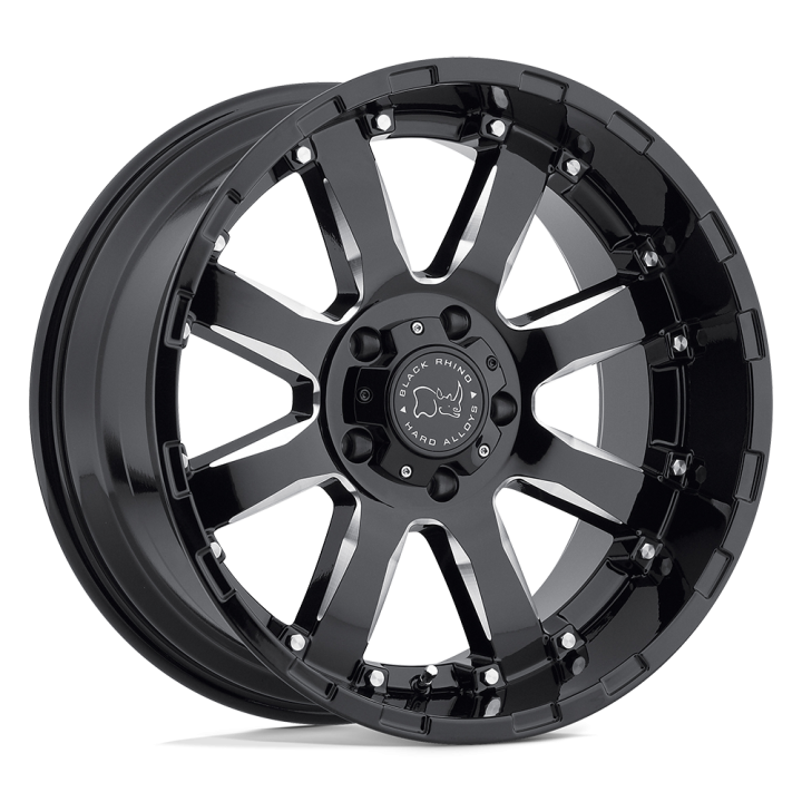 Black Rhino SIERRA alloy wheel Gloss Black W/ Milled Spokes 9.0x17 ET12 6x135