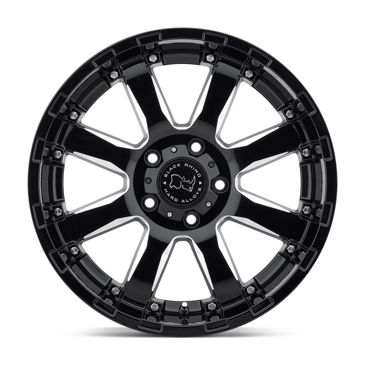 Black Rhino SIERRA alloy wheel Gloss Black W/ Milled Spokes 9.0x18 ET-12 8x165.1 - view 2