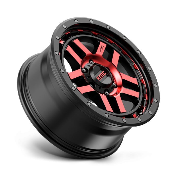 KMC RECON alloy wheel Gloss Black Machined With Red Tint 9.0x17 ET-12 6x139.7 - view 3