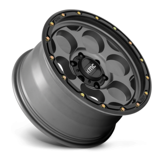 KMC DIRTY HARRY alloy wheel Satin Gray With Black Lip 9.0x17 ET-12 6x139.7 - view 2