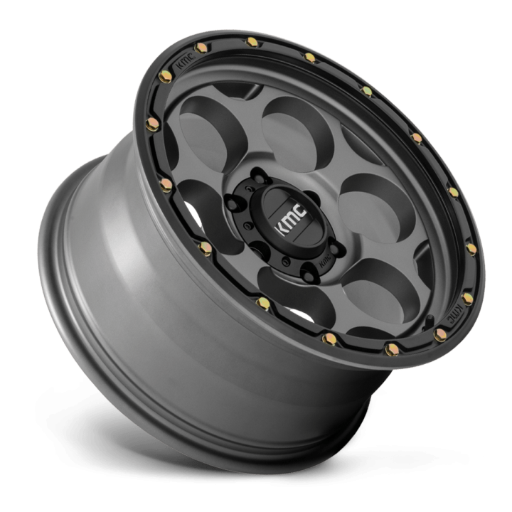 KMC DIRTY HARRY alloy wheel Satin Gray With Black Lip 9.0x17 ET-12 6x139.7 - view 2