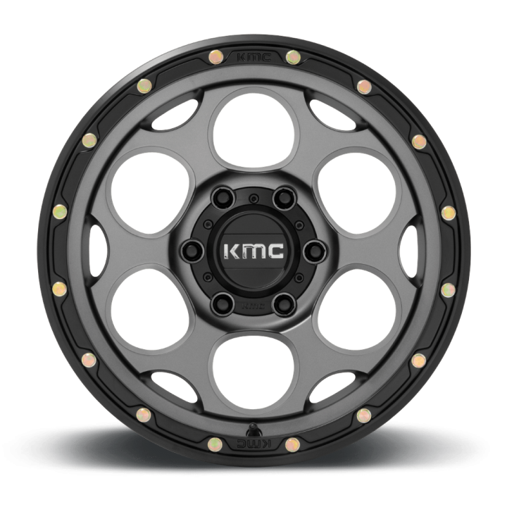 KMC DIRTY HARRY alloy wheel Satin Gray With Black Lip 9.0x17 ET-12 6x139.7 - view 3