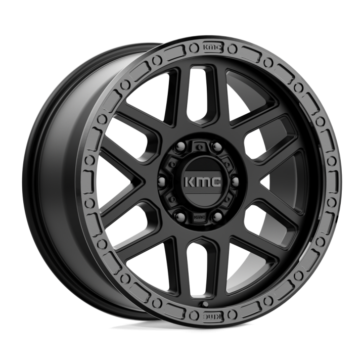 KMC MESA alloy wheel Satin Black With Gloss Black Lip 9.0x17 ET-12 6x139.7