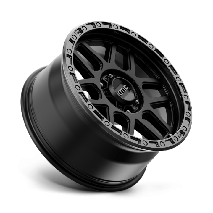 KMC MESA alloy wheel Satin Black With Gloss Black Lip 9.0x17 ET-12 6x139.7 - view 3