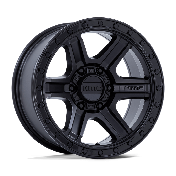 KMC OUTRUN alloy wheel Matte Black With Gloss Black Lip 8.5x17 ET-10 6x139.7