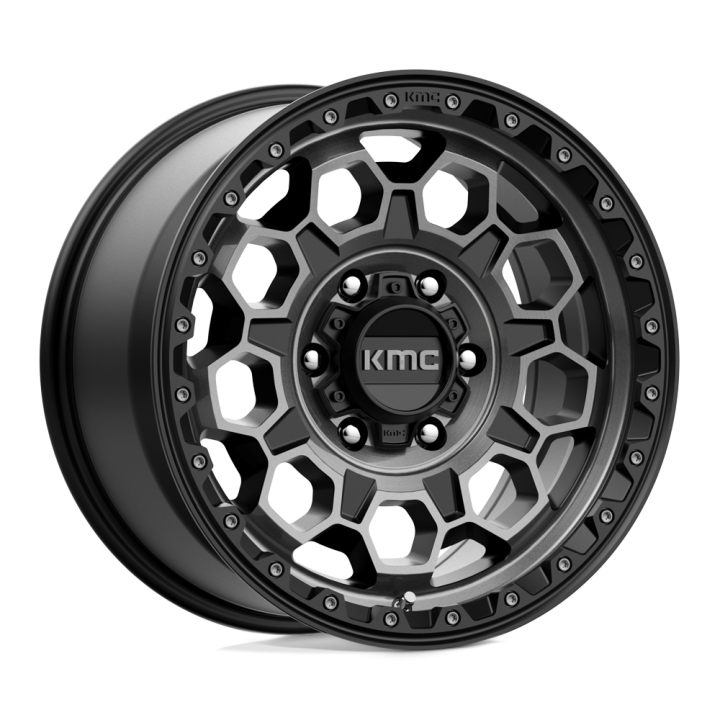 KMC TREK alloy wheel Satin Black With Gray Tint 9.0x17 ET18 6x139.7