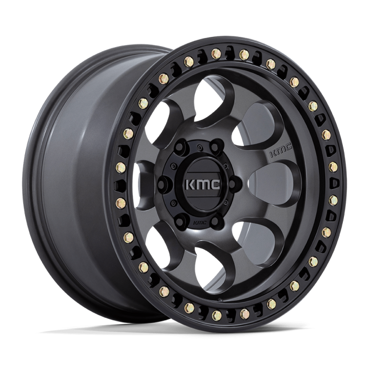 KMC RIOT SBL alloy wheel Anthracite With Satin Black Lip 8.5x17 ET10 6x139.7