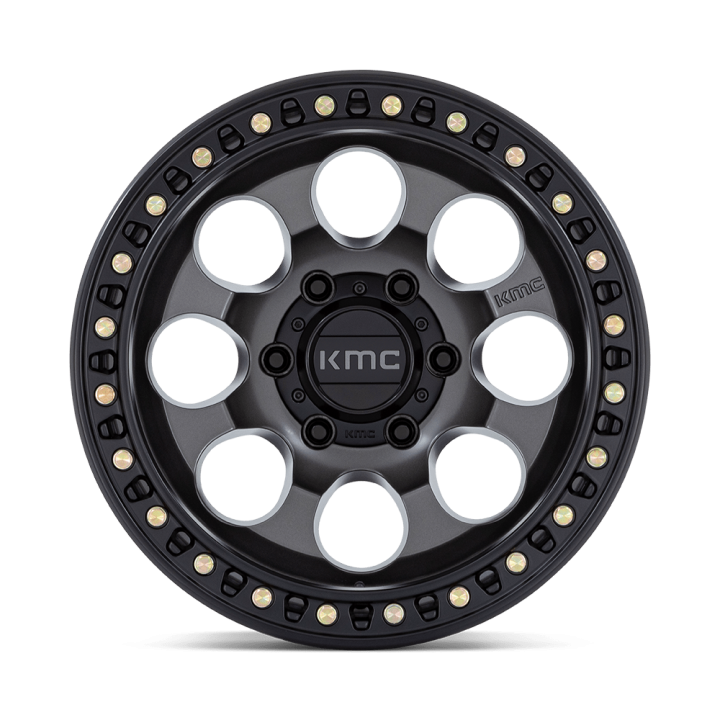 KMC RIOT SBL alloy wheel Anthracite With Satin Black Lip 8.5x17 ET10 6x139.7 - view 3