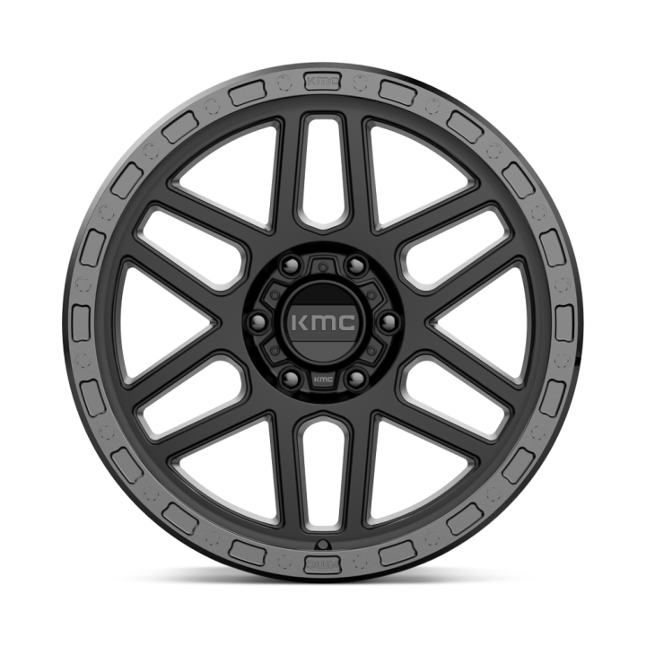 KMC MESA alloy wheel Satin Black With Gloss Black Lip 9.0x17 ET18 6x139.7 - view 2