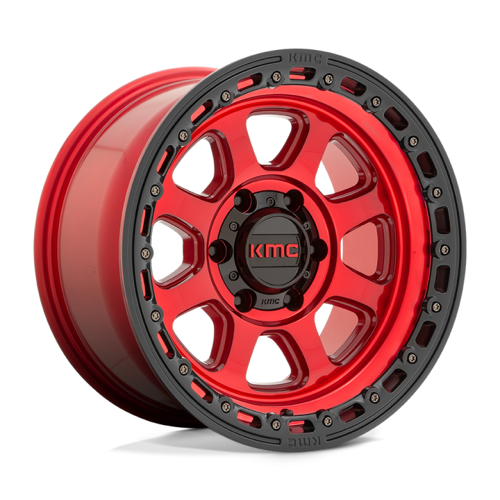 KMC CHASE alloy wheel Candy Red With Black Lip 9.0x20 ET0 8x170