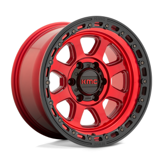 KMC CHASE alloy wheel Candy Red With Black Lip 9.0x18 ET0 8x170