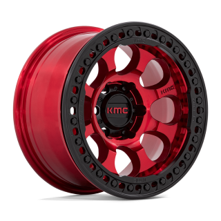 KMC RIOT BEADLOCK alloy wheel Candy Red With Black Ring 8.5x17 ET0 6x135
