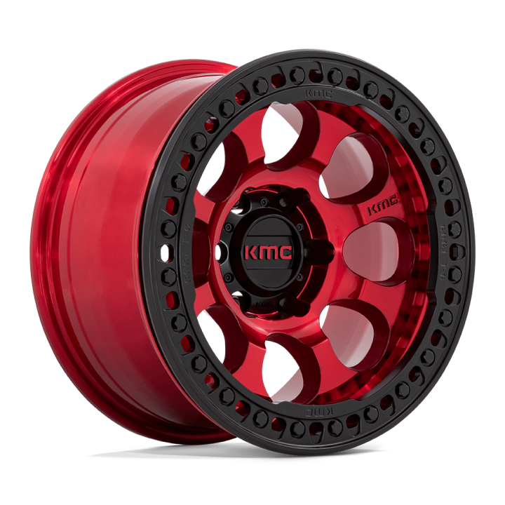 KMC RIOT BEADLOCK alloy wheel Candy Red With Black Ring 8.5x17 ET0 6x135