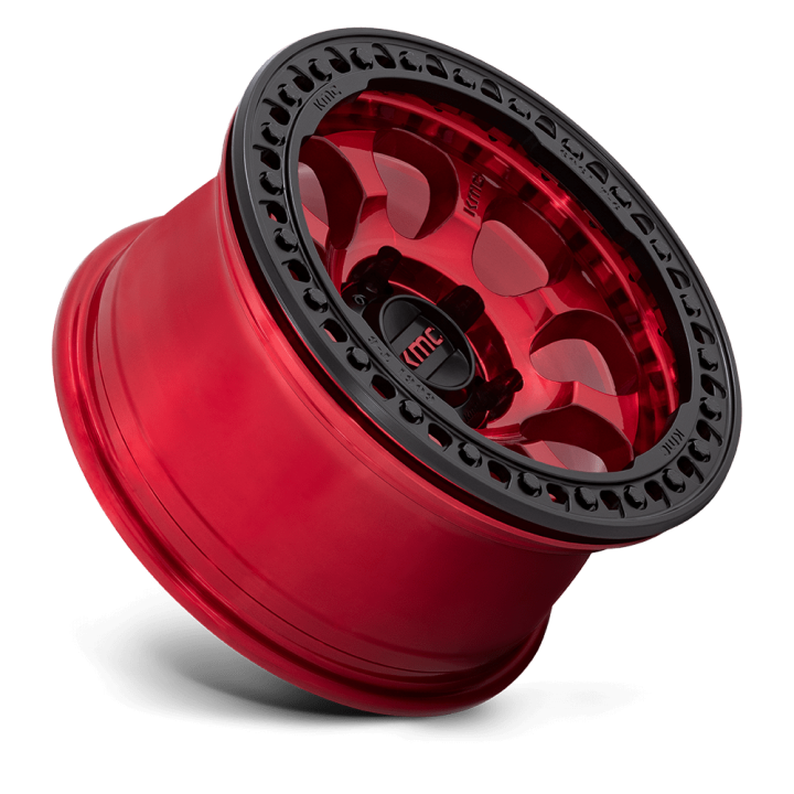 KMC RIOT BEADLOCK alloy wheel Candy Red With Black Ring 8.5x17 ET0 6x135 - view 2