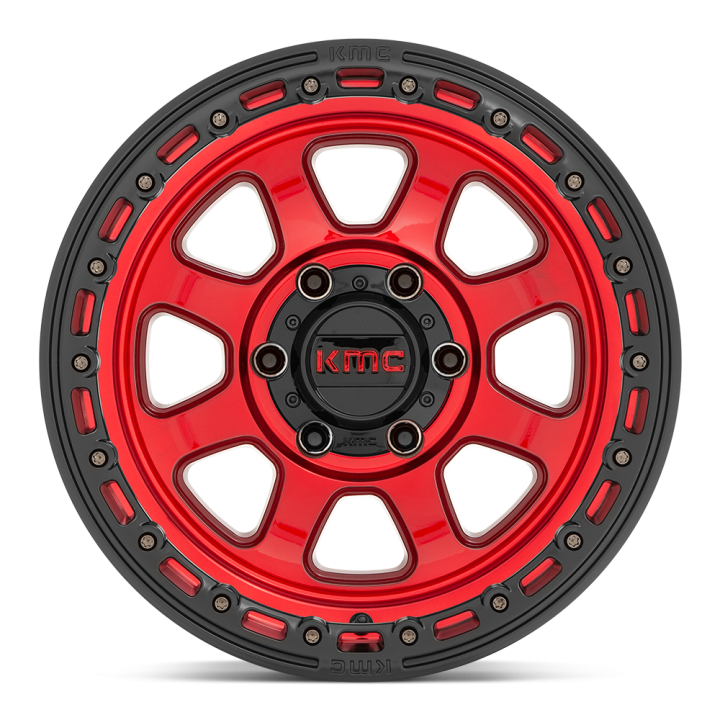 KMC CHASE alloy wheel Candy Red With Black Lip 9.0x20 ET18 6x135 - view 3