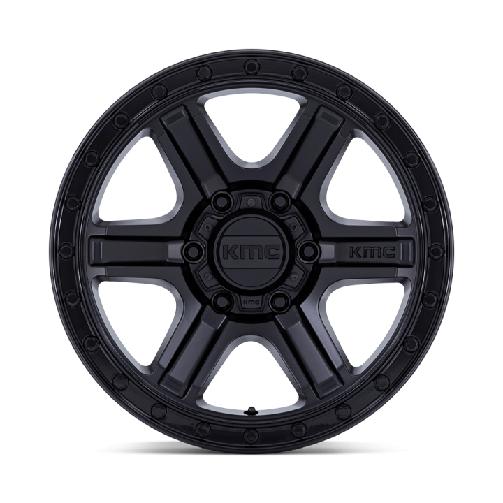 KMC OUTRUN alloy wheel Matte Black With Gloss Black Lip 8.5x17 ET18 6x135 - view 2