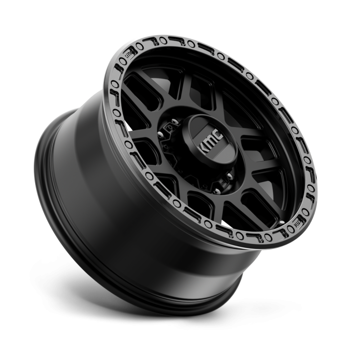 KMC MESA alloy wheel Satin Black With Gloss Black Lip 9.0x18 ET18 8x165.1 - view 3