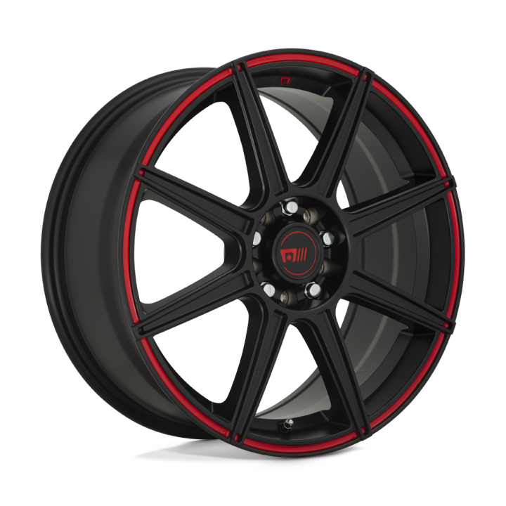 Motegi CS8 alloy wheel Satin Black With Red Stripe 6.5x15 ET40 5x114.3