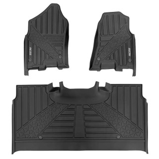Front and rear floor mats floor Rough Country Flex-Fit Crew Cab