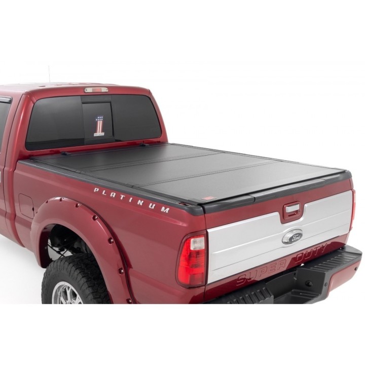 Hard tonneau cover tri-fold flip up for the F250 | Szekla4x4